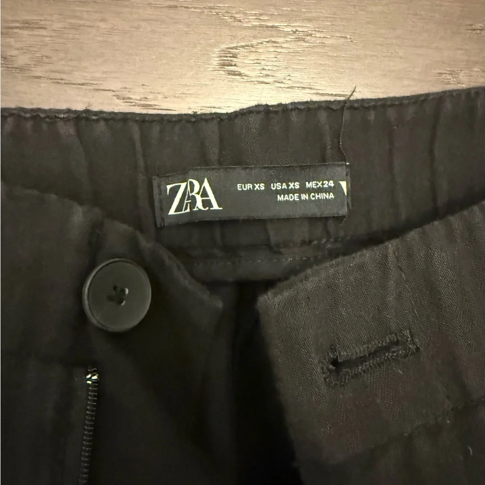 Zara Linen Blend Tapered Fit Pants